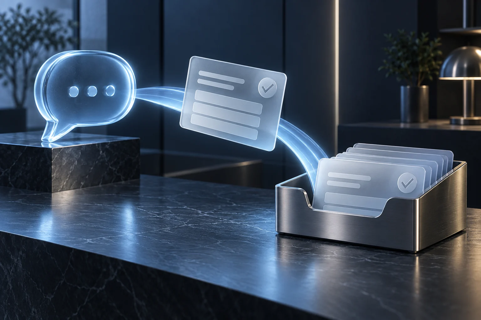 Vizuelni koncept: AI Concierge — Smanjeni panel tokom navigacije